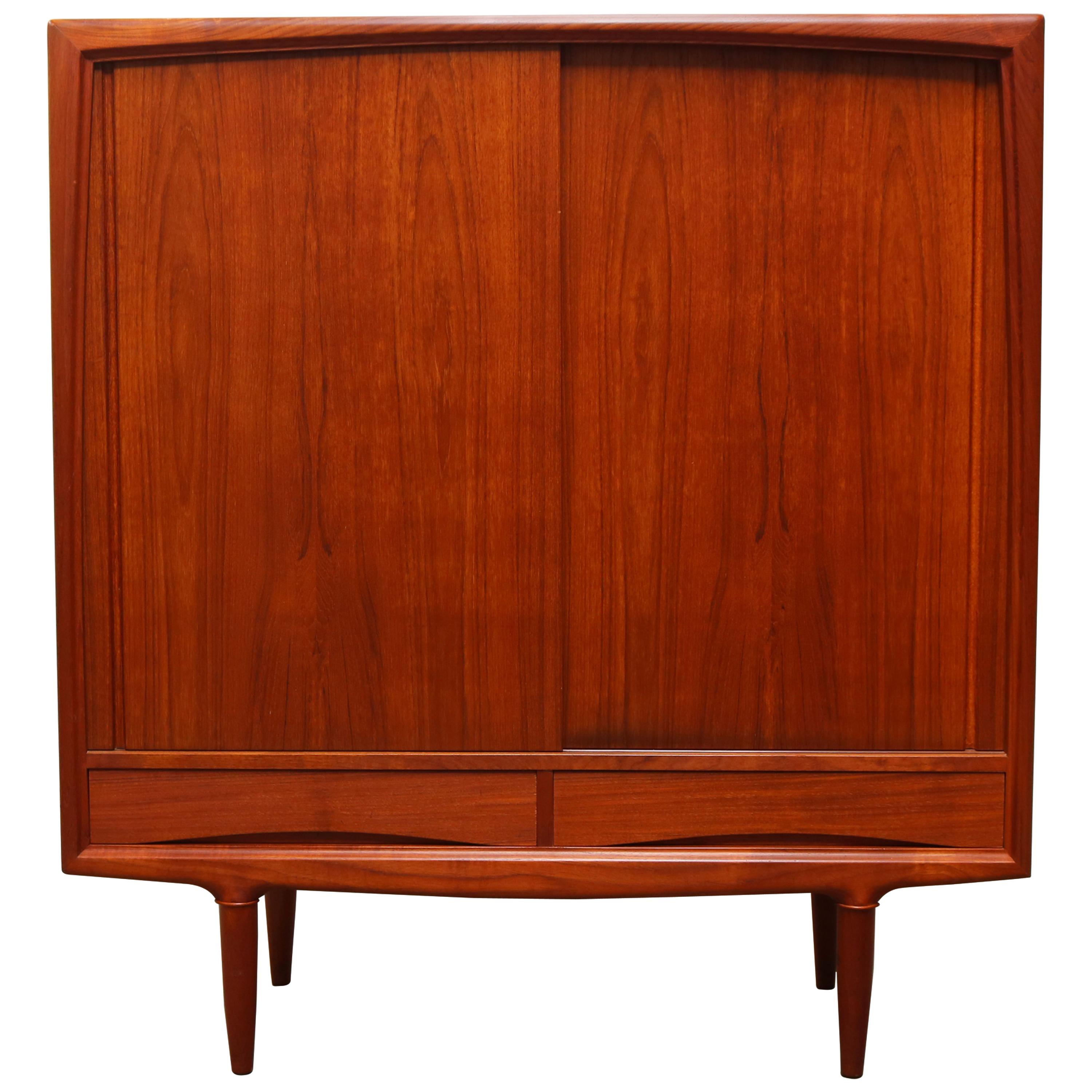 Magnificent Danish Highboard / Cabinet by Gunni Omann for Aco Mobler 1950s Teak 