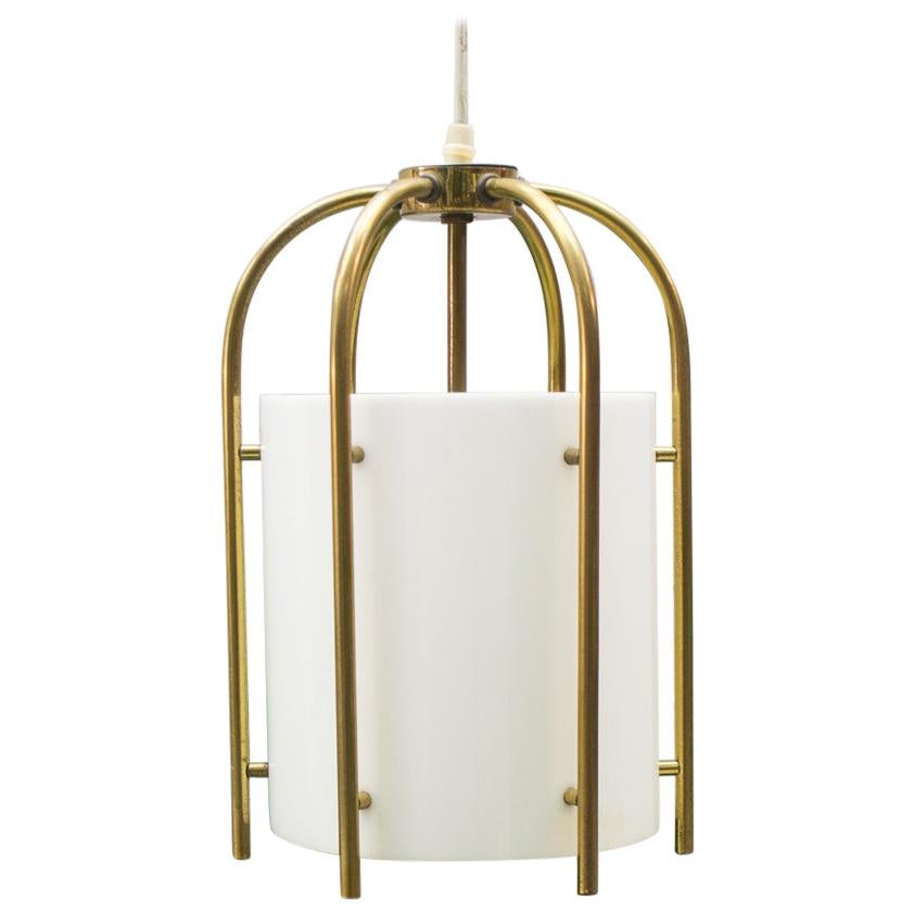 Brass and Plexiglass Church Pendant Lamp, Germany, 1960s