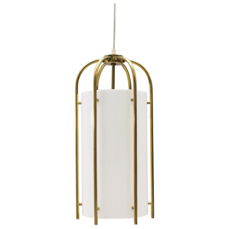 Large Brass and Plexiglass Church Pendant Lamp, Germany, 1960s For Sale