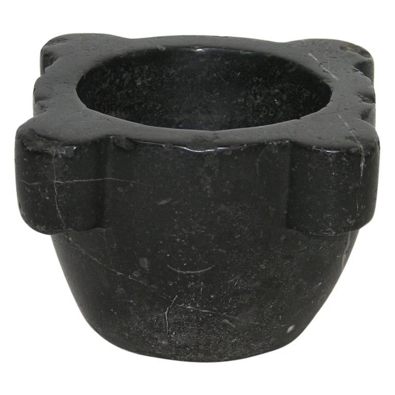 Small French 18th-19th Century Black Marble Mortar