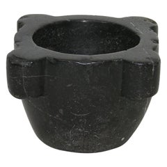 Small French 18th-19th Century Black Marble Mortar
