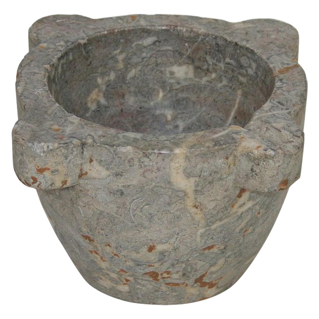 French 18th-19th Century Grey Marble Mortar