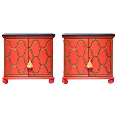 Retro Pair of Dorothy Draper Espana Cabinets for Heritage Henredon, circa 1955