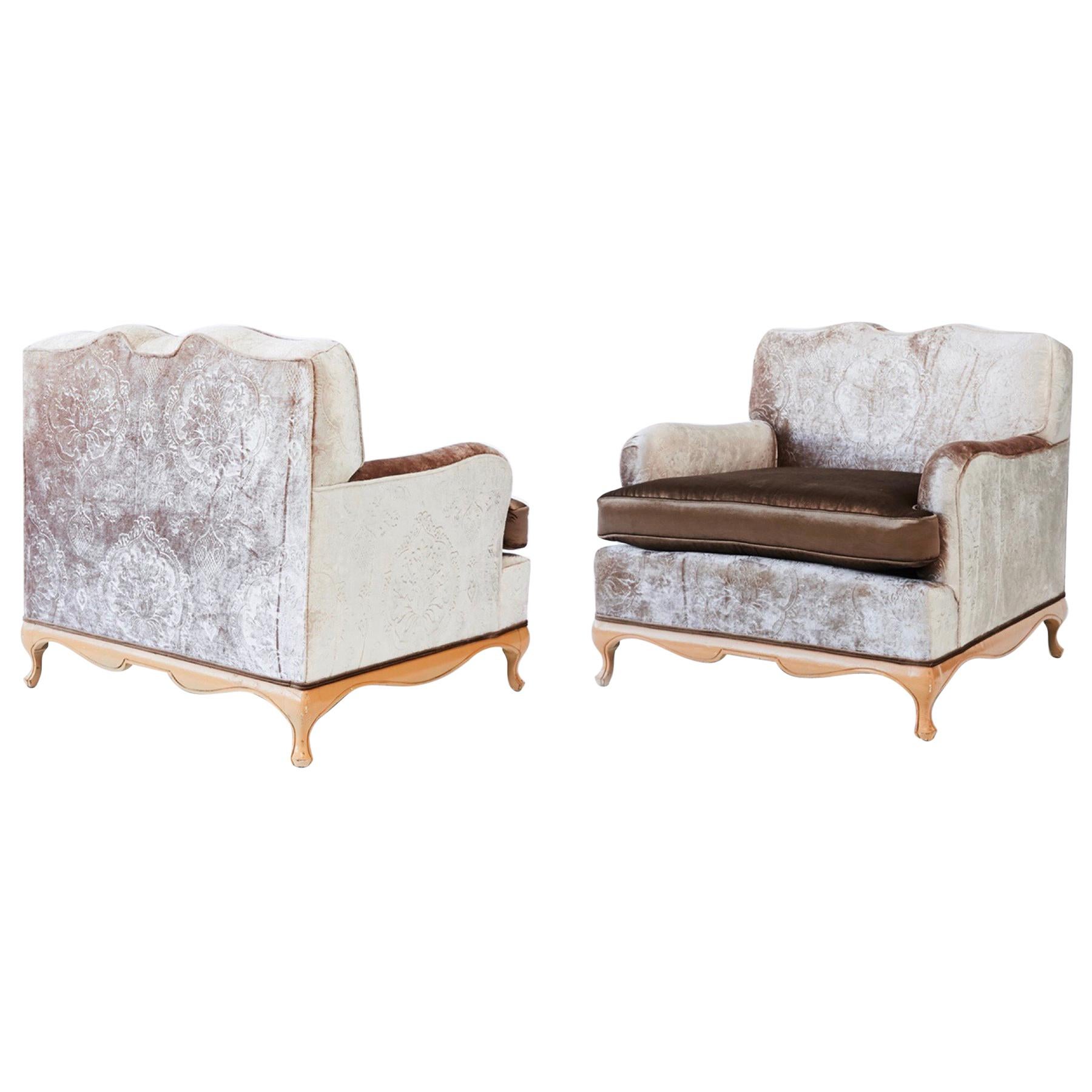 Pair of Syrie Maugham Style Club Chairs, circa 1940