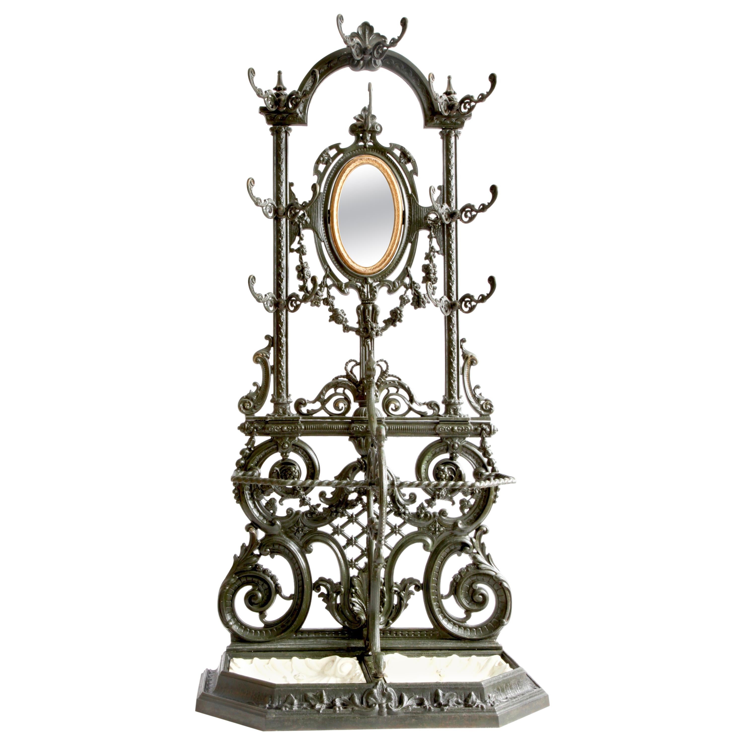 19th Century Nap III Cast Iron Coat and Hat Stand by Frères Corneau For Sale