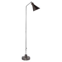 Ignazio Gardella Alzabile Floor Lamp in Chrome and Grey Marble for Tato Italia