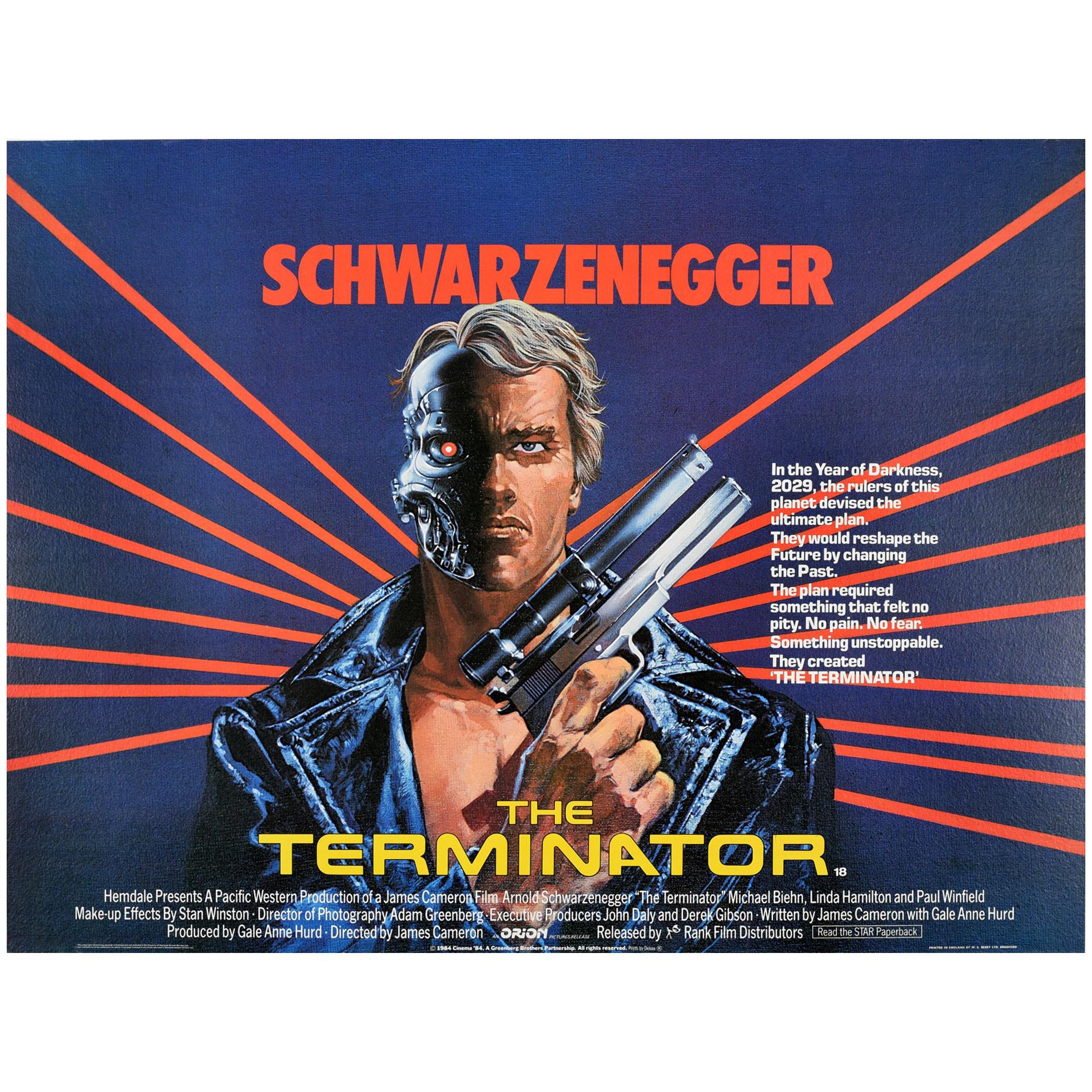 The Terminator 1980's Sci-Fi Arnold Schwarzenegger Polish Movie Poster 1984 