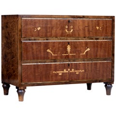 Late Art Deco Inlaid Birch Chest of Drawers