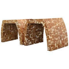 Pair of Enrique Garcel Style Tessellated Horn Side Tables, 1980s