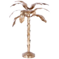 Midcentury Brass Palm or Banana Tree