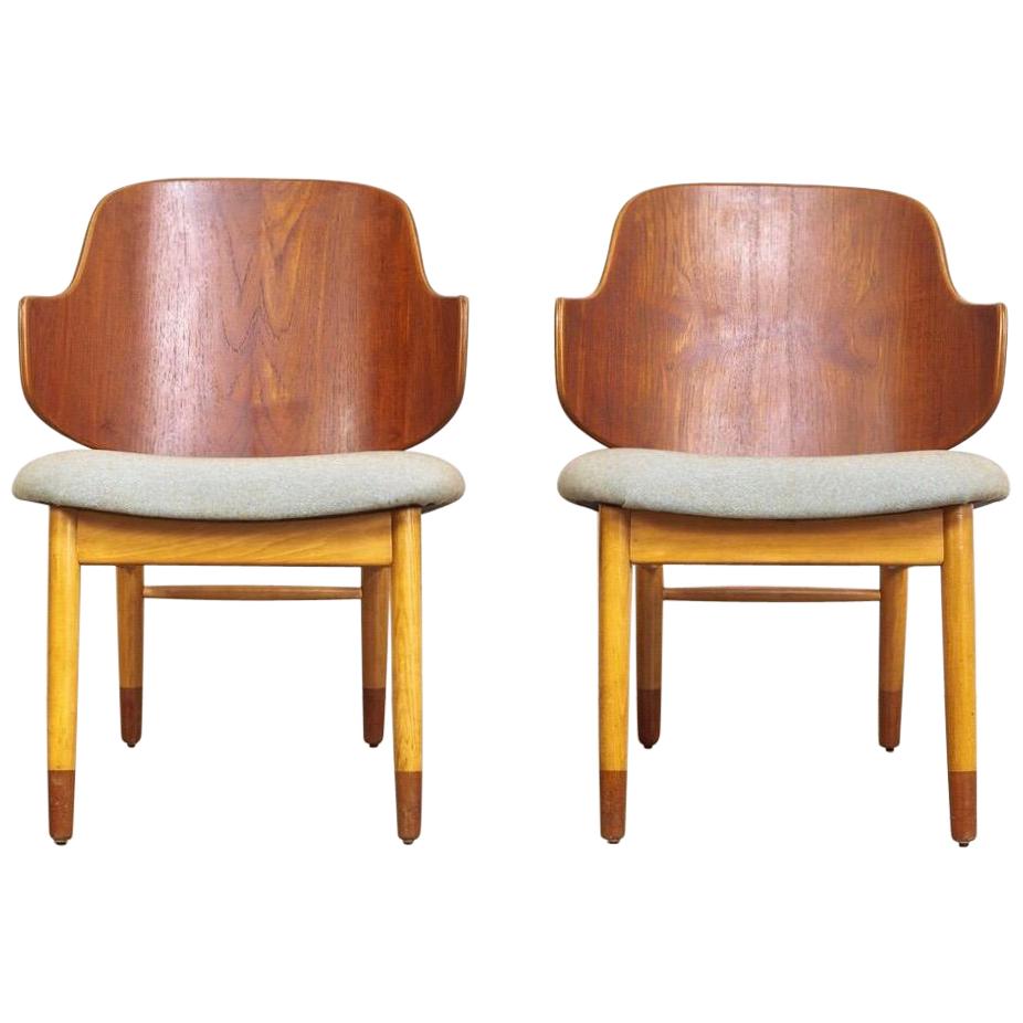 Vintage Midcentury Danish Modern Kofod Larsen Two-Toned Penguin Chairs, 1960s