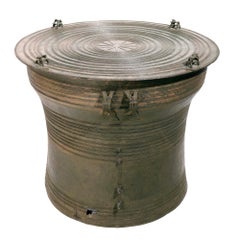 Tambour grenouille birman Karen en bronze