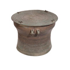 Antique Burmese Karen Bronze Frog Drum