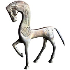 Etruscan Horse Patinated Brass Sculpture in the Style of Frederic Weinberg