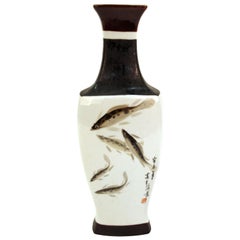 Japanese Porcelain Fish Motif Vase