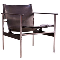 First Edition Charles Pollack for Knoll 657 'Sling Chair' in Black Leather