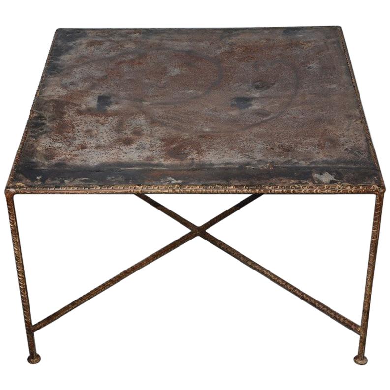 Industrial Style Square Metal Coffee Table at 1stDibs