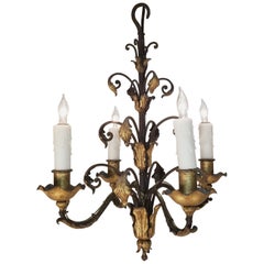 Antique Late 18th Century Italian Wrought Iron Chandelier