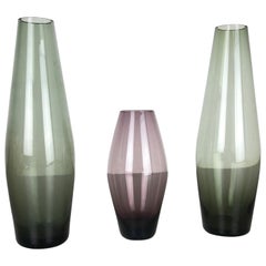 Vintage 1960s Set of Three Turmalin Vases by Wilhelm Wagenfeld for WMF, Germany
