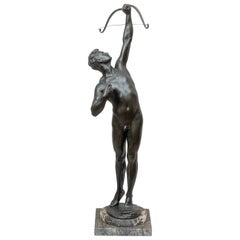 German Bronze of a Nude Male Archer, Artist Signed, circa 1900