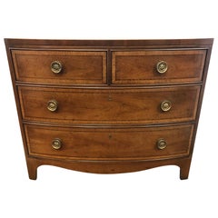 Henredon Walnut Bow Front Dresser Commode Chest of Drawers