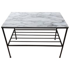 Italian Iron and Marble Two-Tiered Midcentury Table