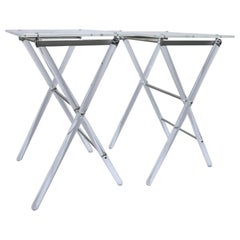 Lucite Folding Tables with Lucite Stand