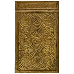 Tiffany Studios Zodiac Series Notepad Holder of Bronze Doré