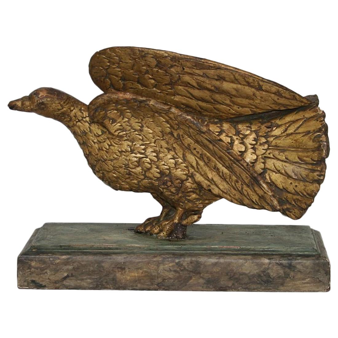 French 18th Century Carved Wooden Dove