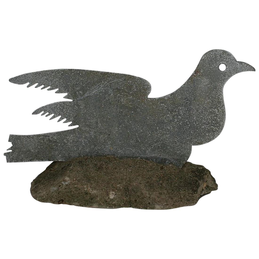 French Late 19th Century Zinc Dove