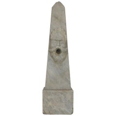 Italian 18th Century Marble Obelisk with a Fountain Head