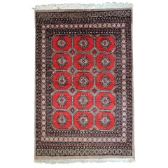 Handmade Vintage Uzbek Bukhara Rug, 1960s, 1C607