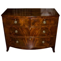 Early 19th Century English Regency Bow Fronted Chest of Drawers