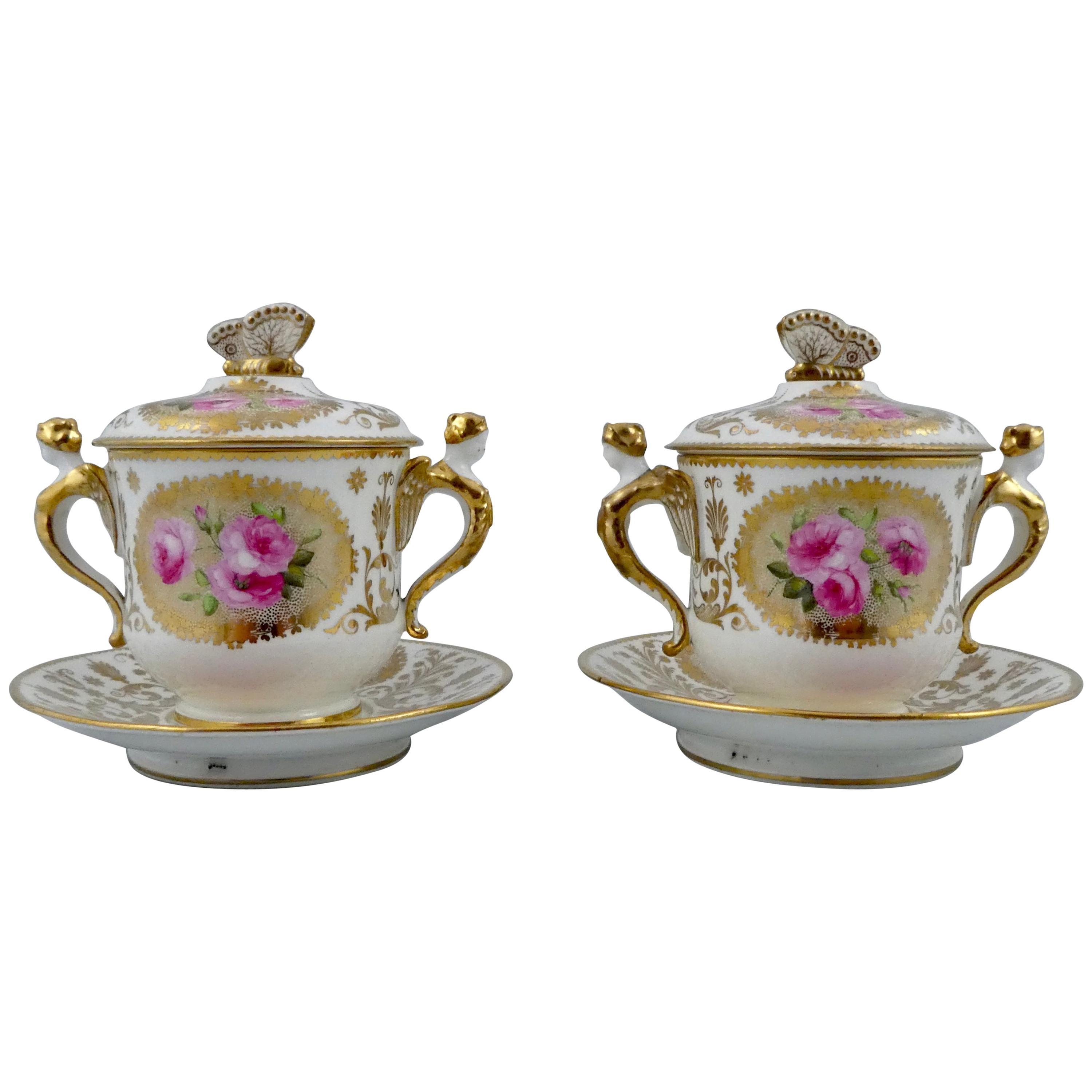 Pair of Spode Covered Cups and Stands, circa 1820