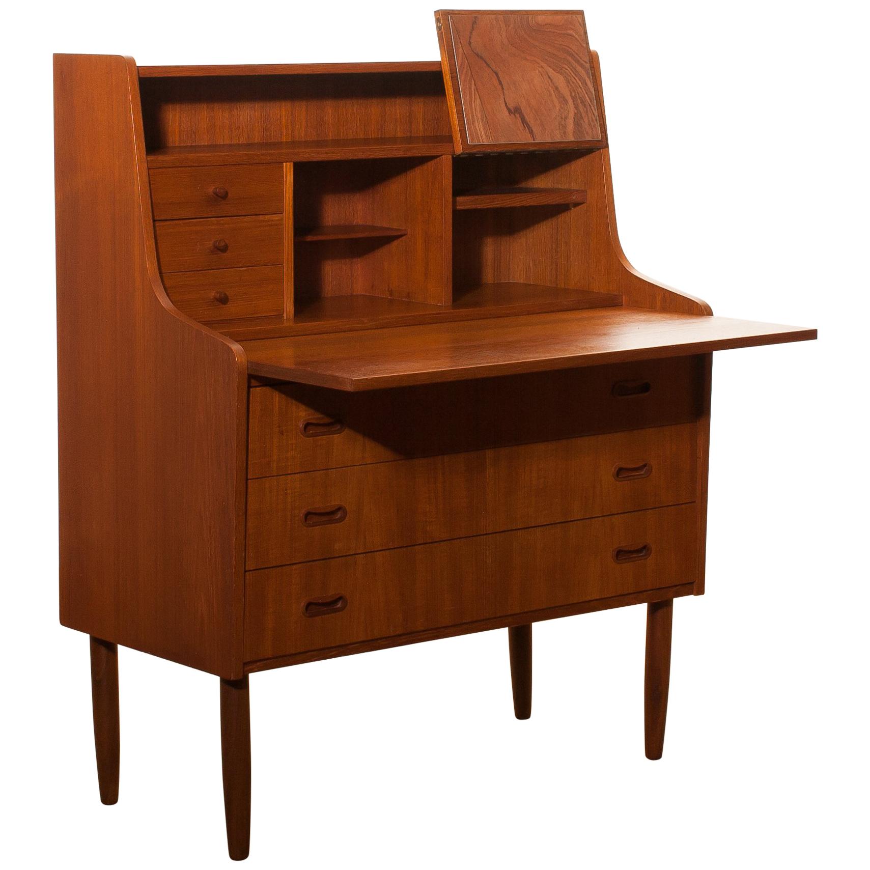 1950s, Teak Secretaire or Dressing Table in Style of Peter Hvind