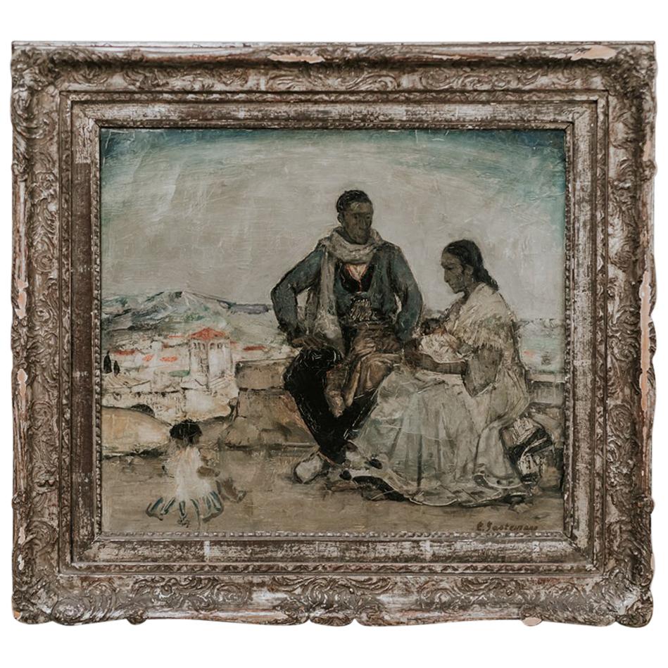Öl auf Leinwand, Gemälde einer Zigeunerfamilie