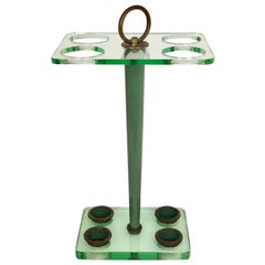 Green Crystal Umbrella Stand by Pietro Chiesa for Fontana Arte, 1950s, Italy