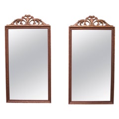 Pair of circa Mid-20th Century Baroque-Style Mirrors with Acanthus Scroll Motif