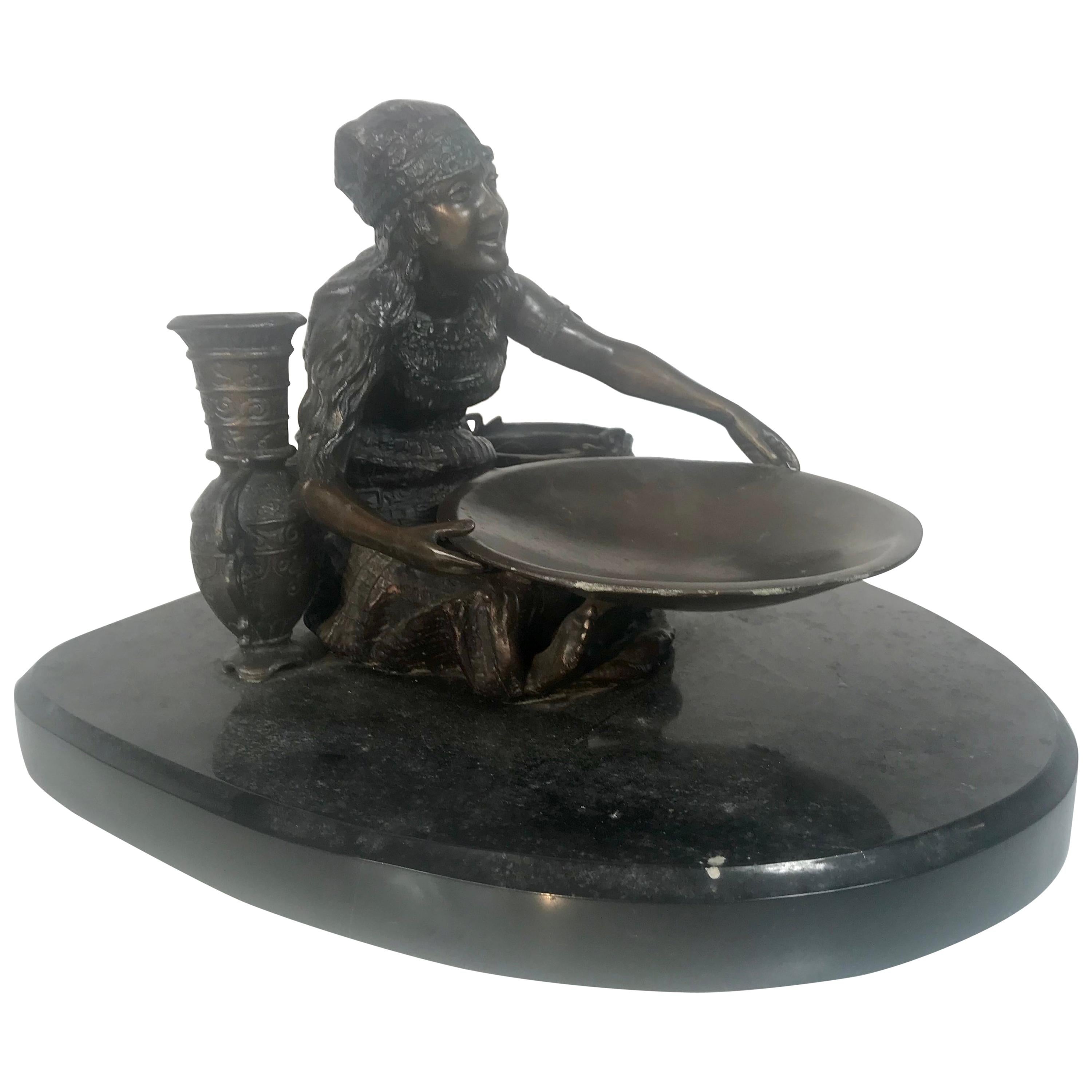 Orientalist Vienna Bronze Sculpture by Franz Xaver Bergmann ‘NAM GREB’ Signed For Sale