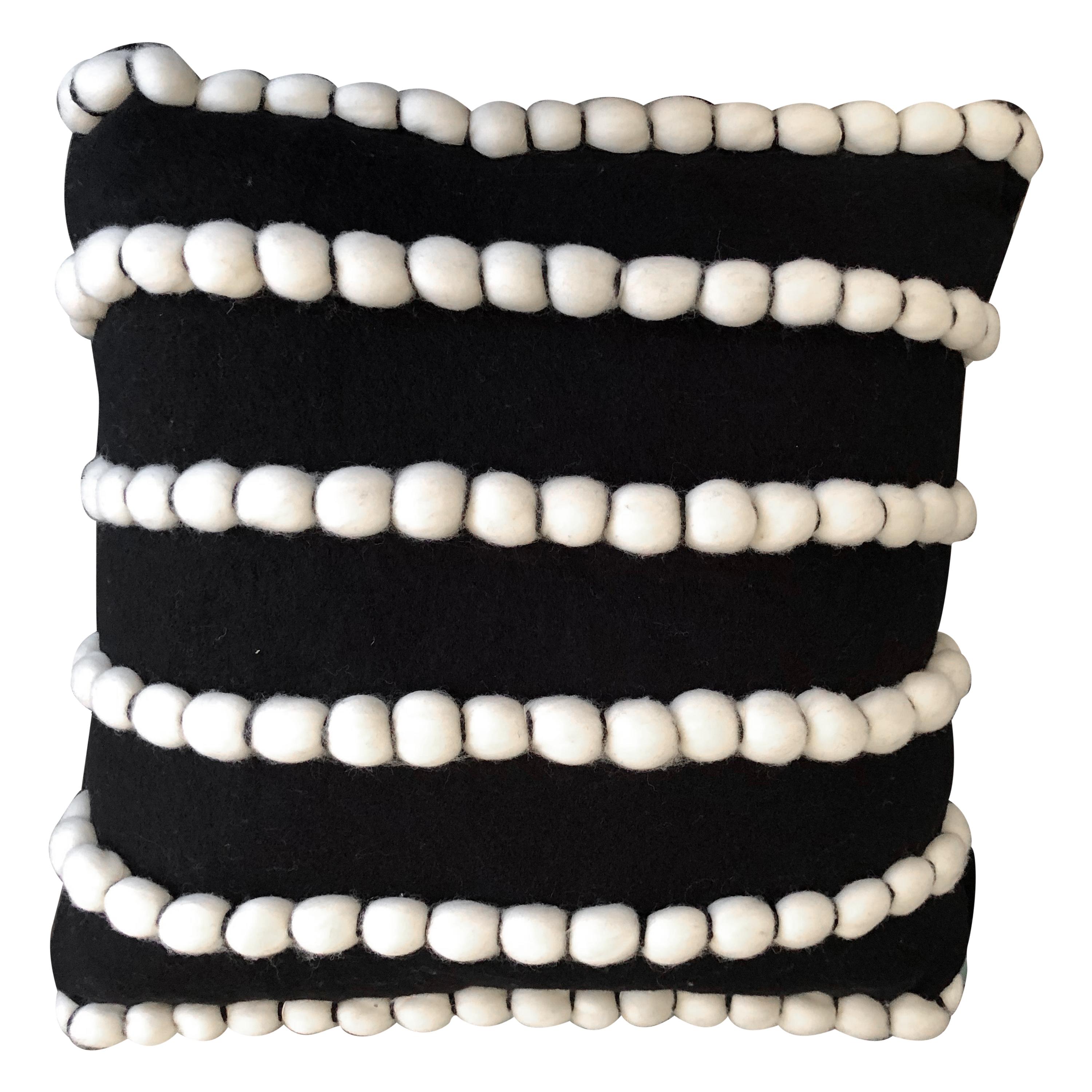 "Lido" Black Wool Pillow by Le Lampade For Sale