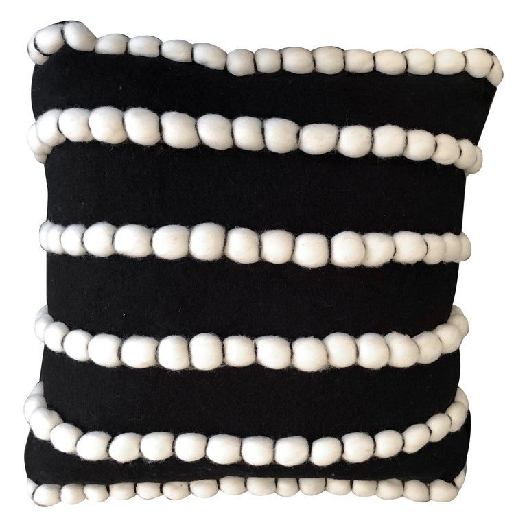 "Lido" Black Wool Pillow by Le Lampade For Sale at 1stDibs