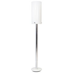 Cylindrical Chrome and Perspex Floor Lamp