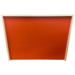 Mid-Century Modern Iconic Orange and White Lacquer Twin Headboard