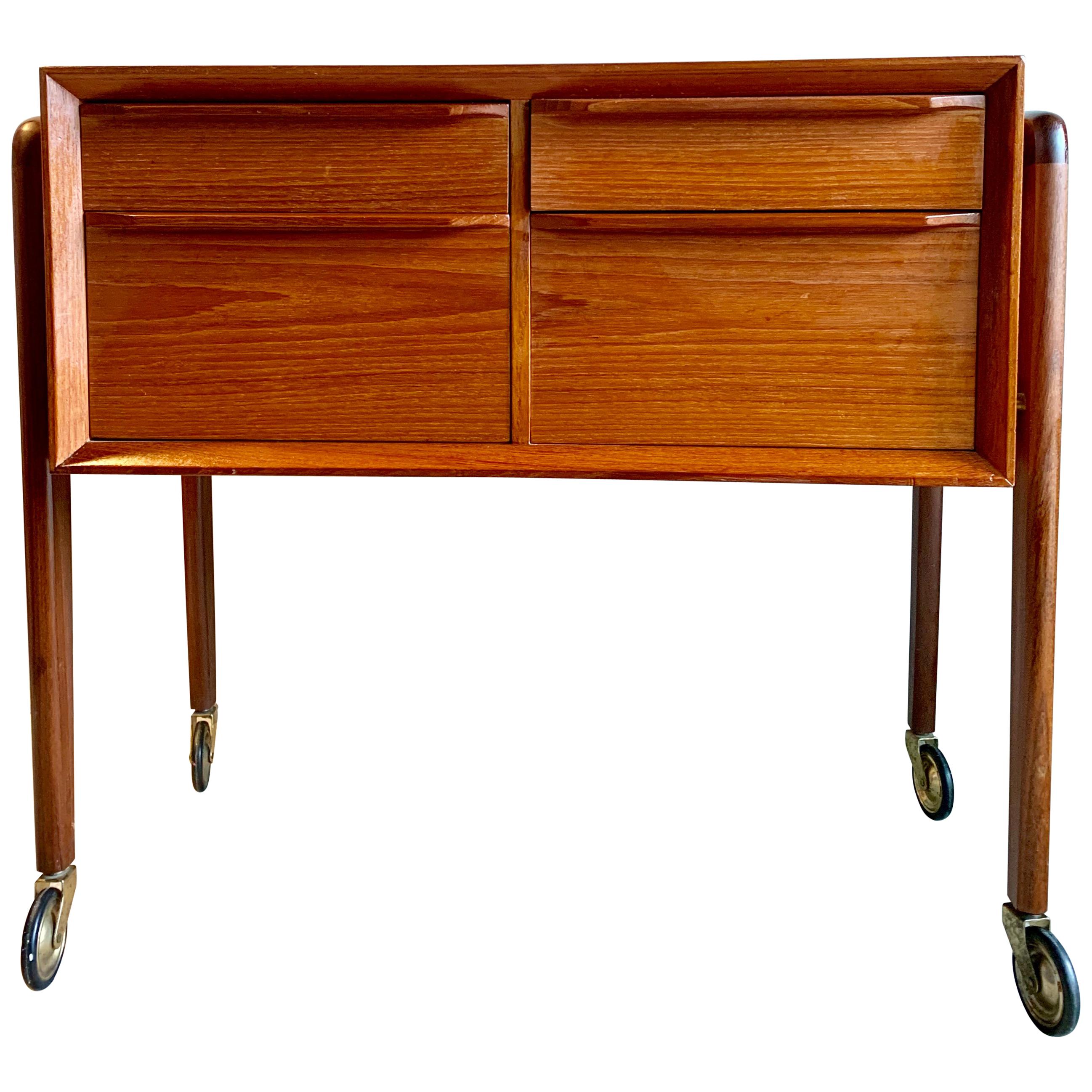 Danish Teak Chest on Casters by Arne Vodder, 1960s