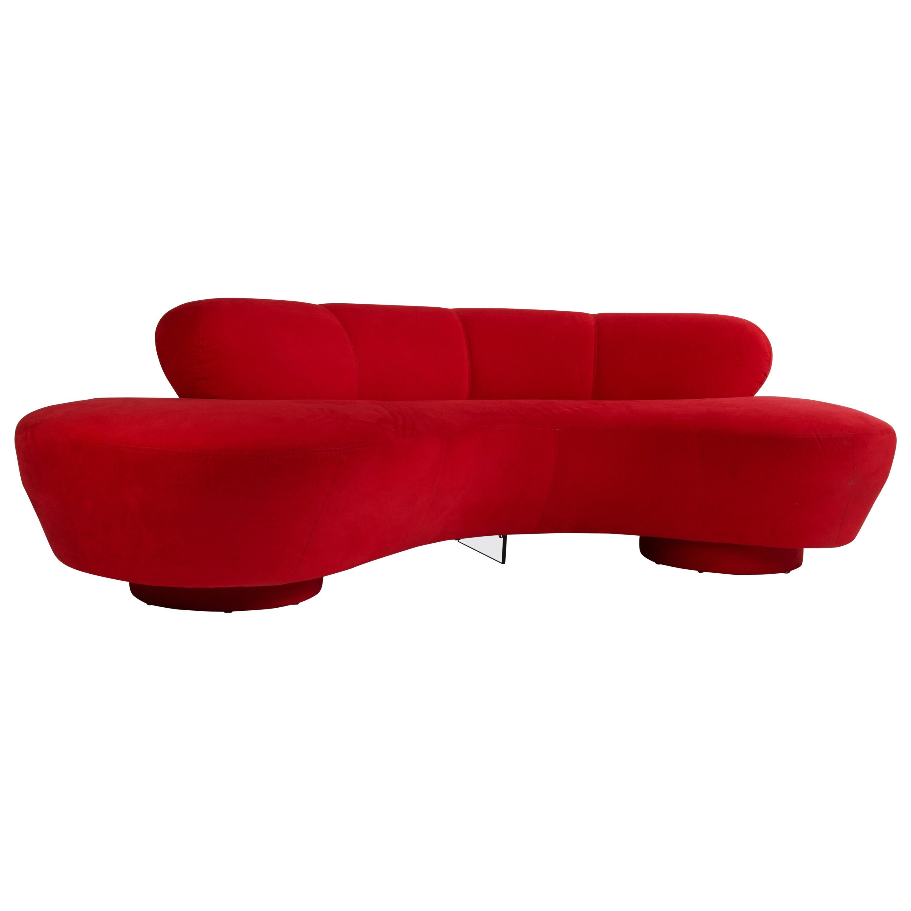 Vladimir Kagan Red Sofa For Sale