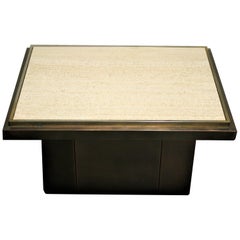 Vintage Travertine Coffee Table by Belgochrom, 1970s