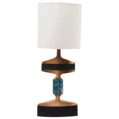 Carmen Table Lamp in Shagreen/Shell/Agate & Bronze-Patina Brass by R&Y Augousti 