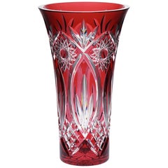 Contemporary Pink Red Crystal Vase