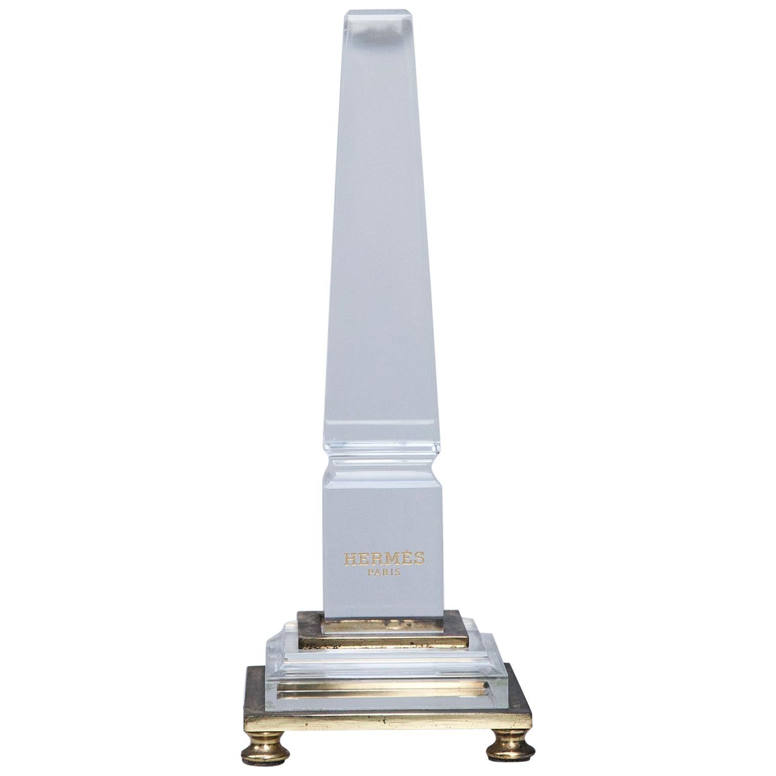 Hermes Lucite Obelisk Desk Accessory, 1970