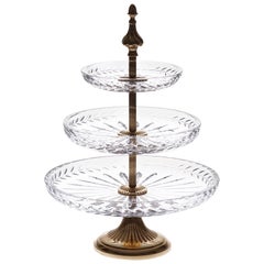 Crystal Display 3 Plates with Bronze Gold Platted